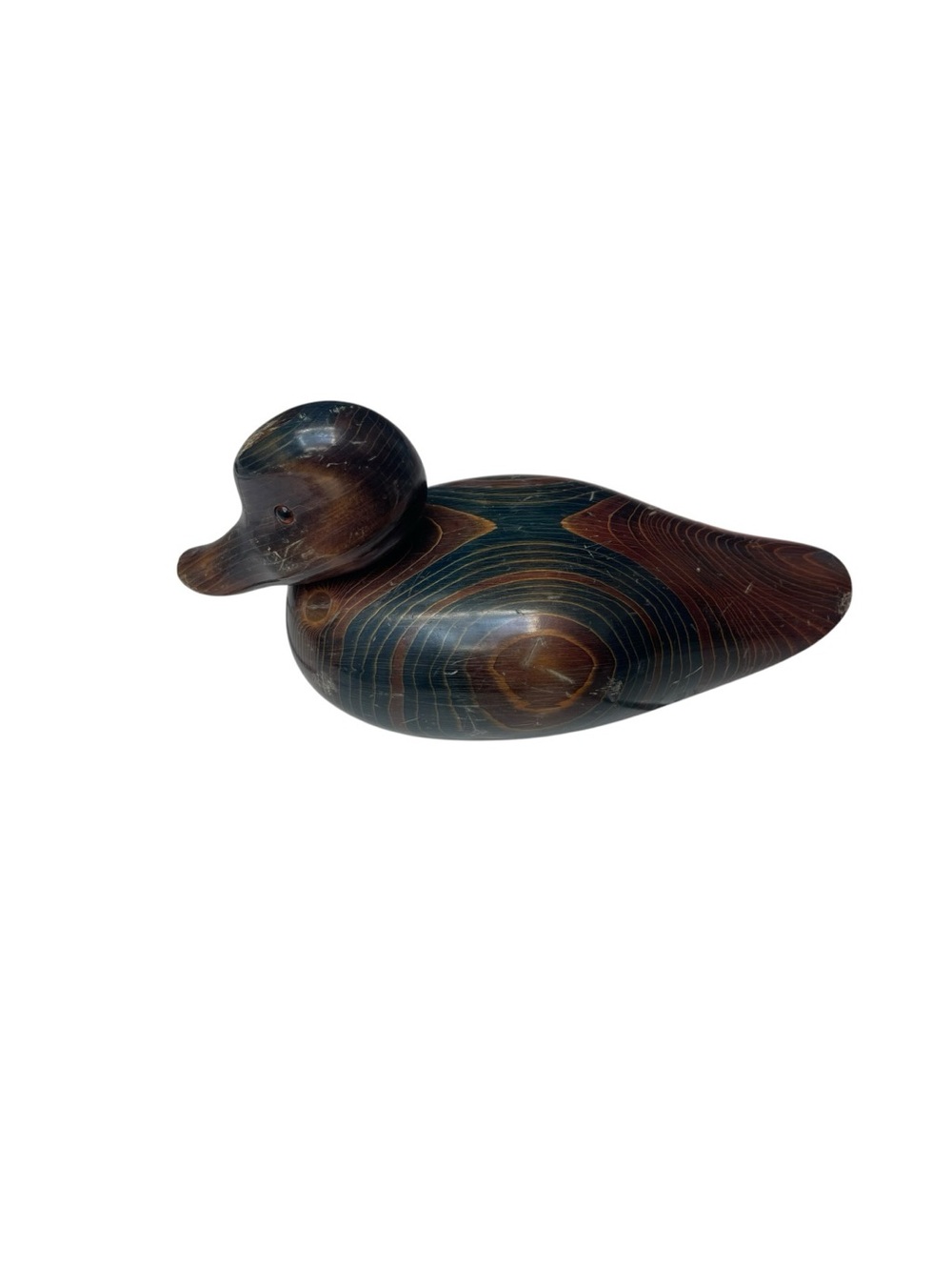 Signed John Blake III Hand Carved Wooden Duck Decoy Sculpture